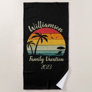 Personalized family vacation beach towel