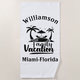 Personalized family vacation beach towel