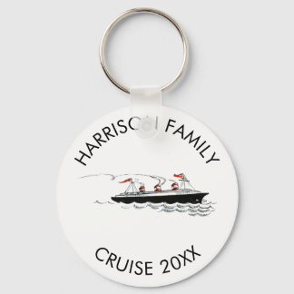 Personalized Family Vacation Cruise | Vintage Ship Keychain
