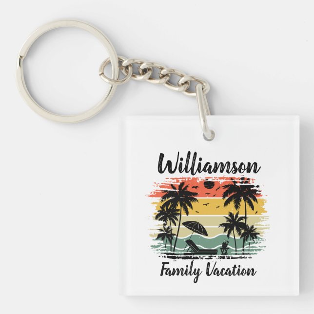 Personalized family vacation keychain (Front)