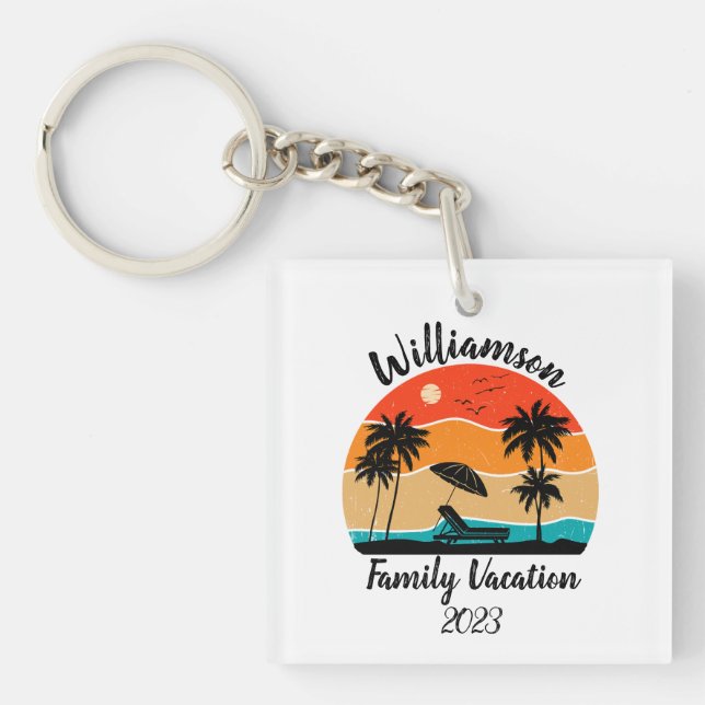 Personalized family vacation keychain (Front)