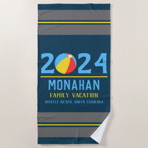 Personalized Family Vacation Location Beach Towel
