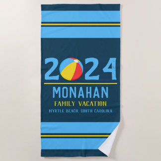 Personalized Family Vacation Location Beach Towel