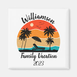 Personalized family vacation magnet