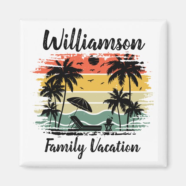 Personalized family vacation magnet (Front)