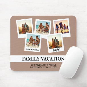 Personalized Family Vacation Modern Snapshot Style Mouse Pad