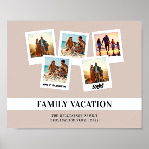 Personalized Family Vacation Modern Snapshot Style Poster