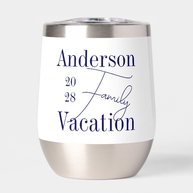 Personalized Family Vacation Navy and White (Front)