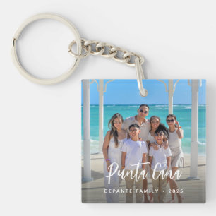 Personalized Family Vacation photo destination  Keychain
