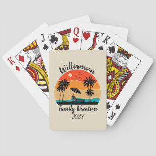 Personalized family vacation playing cards