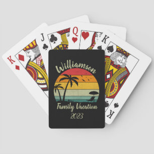 Personalized family vacation playing cards