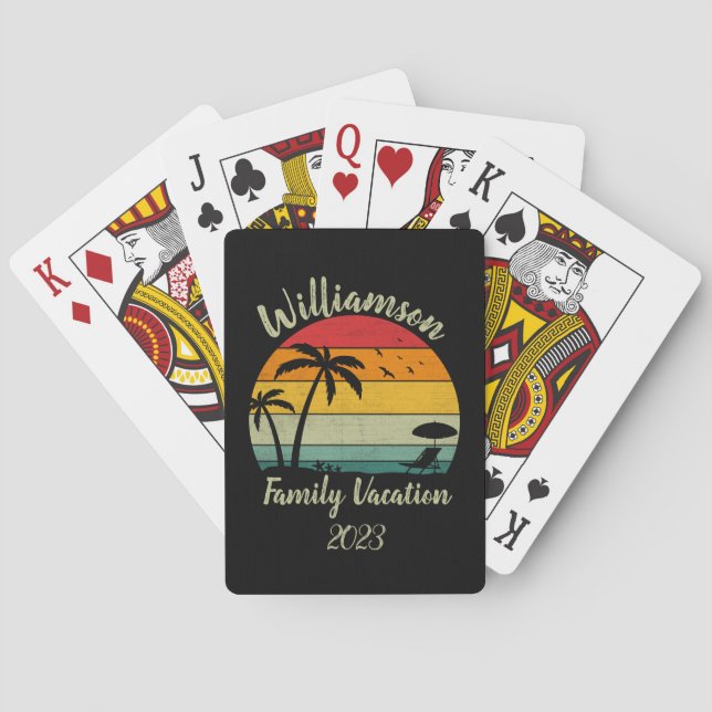 Personalized family vacation playing cards (Back)