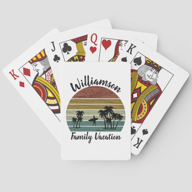 Personalized family vacation playing cards (Back)