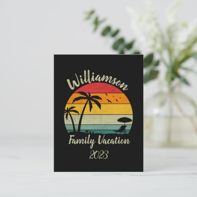 Personalized family vacation postcard (Standing Front)