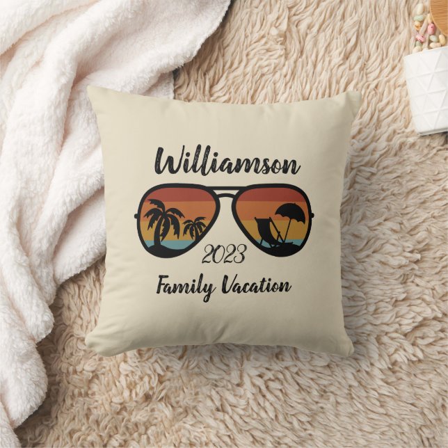 Personalized family vacation throw pillow (Blanket)