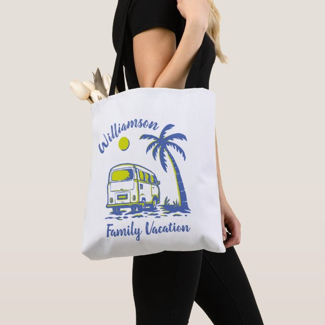 Personalized family vacation tote bag (Close Up)
