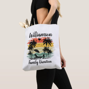 Personalized family vacation tote bag