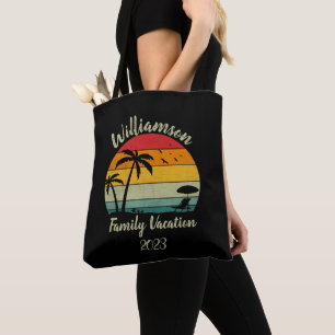 Personalized family vacation tote bag