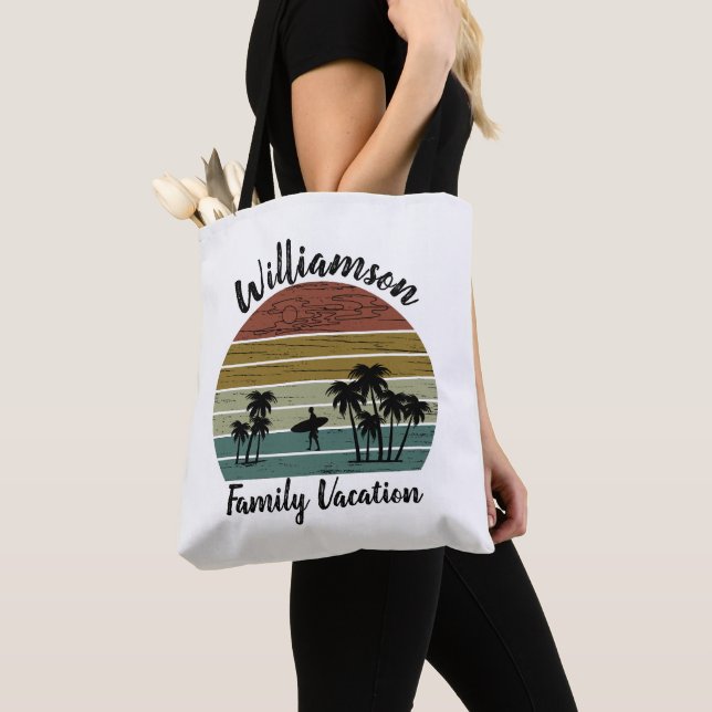 Personalized family vacation tote bag (Close Up)