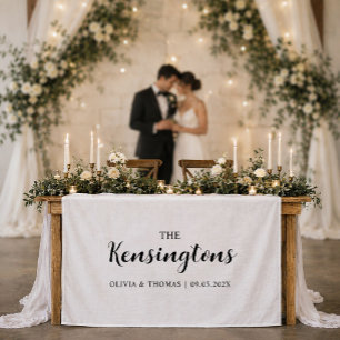 Personalized Family Wedding Welcome Table Banner Tapestry