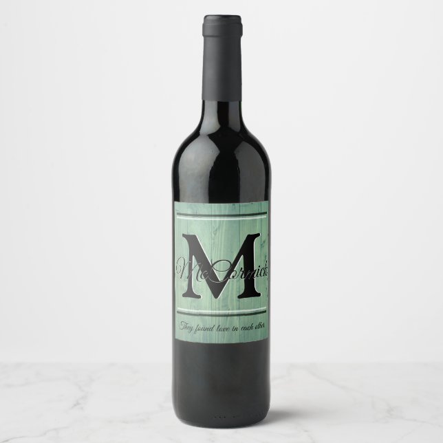 Personalized Family Wine Bottle Label Wood (Front)