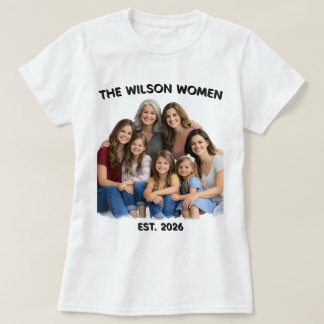 Personalized Family Women Photo, Name & Year Custo T-Shirt