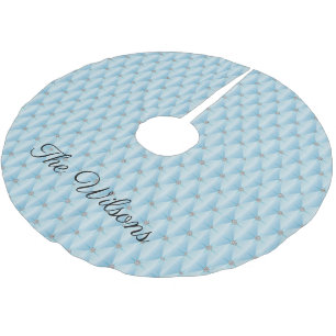 Personalized Fancy Blue Tufted Brushed Polyester Tree Skirt