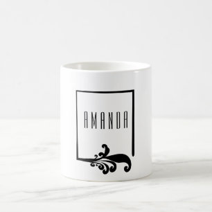 Personalized Fancy Border with Flourish Coffee Mug
