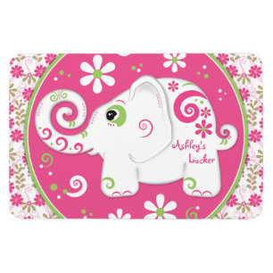 Personalized Fancy Decorated Elephant Flat Magnet
