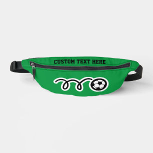 Personalized fanny pack bag with soccer ball print