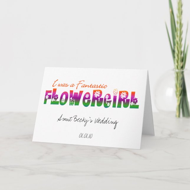 Personalized Fantastic Flower Girl Card (Front)