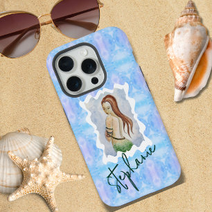 Personalized Fantasy Boho Mermaid Blue Teal iPhone 15 Pro Case