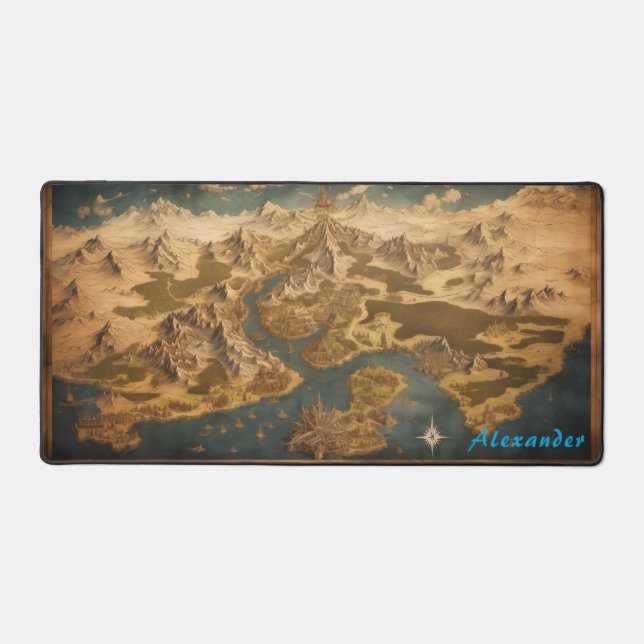 Personalized Fantasy Map Desk Mat (Front)