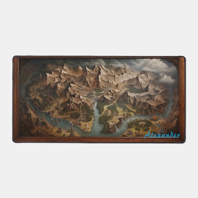 Personalized Fantasy Map Desk Mat (Front)