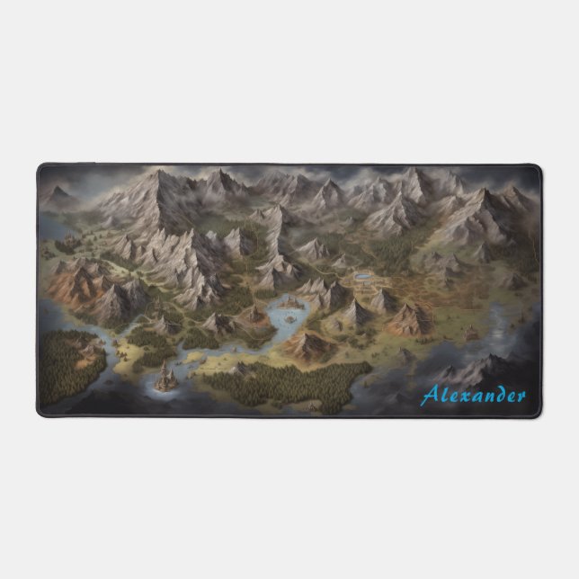 Personalized Fantasy Map Desk Mat (Front)