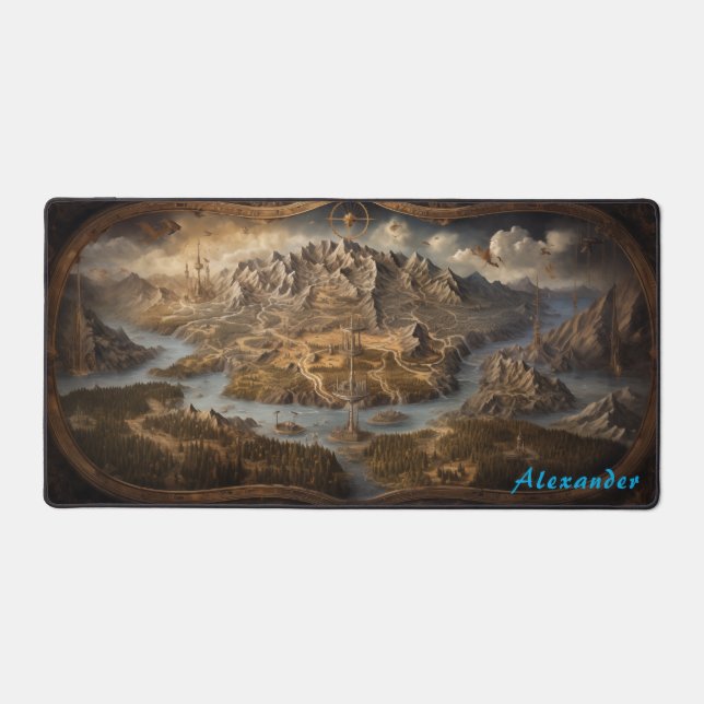 Personalized Fantasy Map Desk Mat (Front)