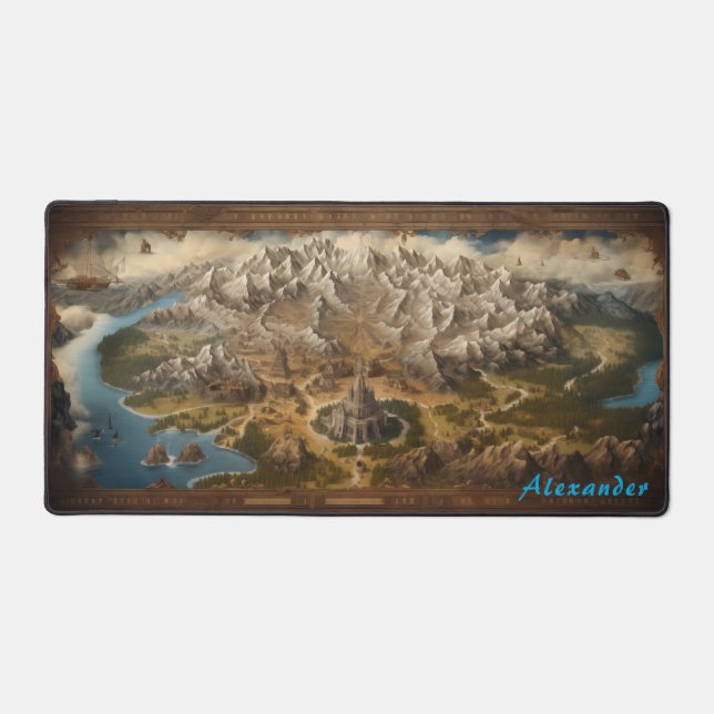 Personalized Fantasy Map Desk Mat (Front)