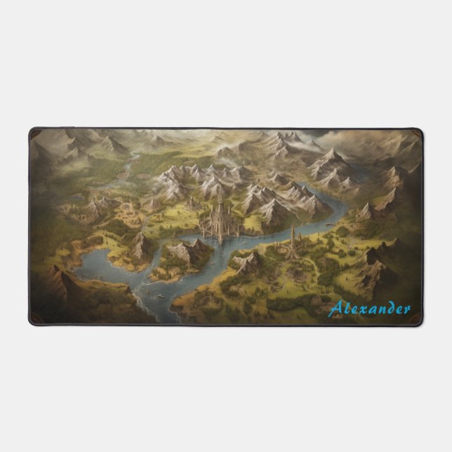 Personalized Fantasy Map Desk Mat (Front)