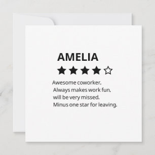 Personalized Farewell Gift – Funny 4-Star Coworker Invitation