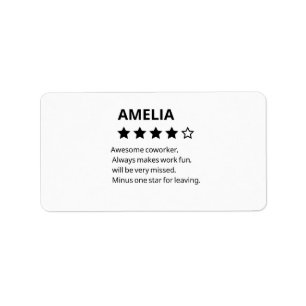 Personalized Farewell Gift – Funny 4-Star Coworker Label