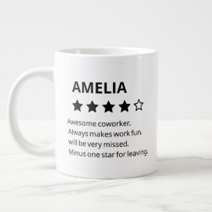 Personalized Farewell Gift – Funny 4-Star Coworker Large Coffee Mug
