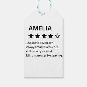 Personalized Farewell Gift – Funny 4-Star Coworker Tags