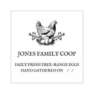 Personalized Farm Fresh Eggs Custom Chicken Coop Rubber Stamp