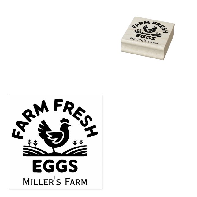 Personalized Farm Fresh Eggs Stamp (Stamped)