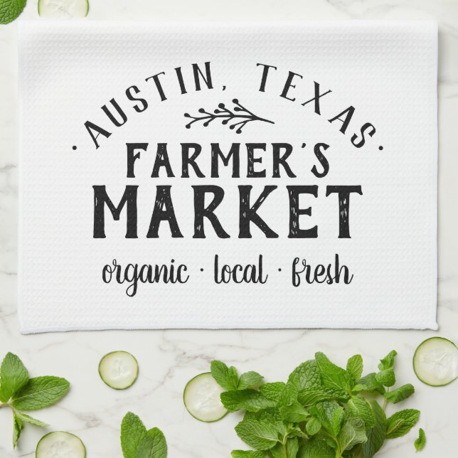 Personalized Farmer's Market | Farmhouse Kitchen Towel (Folded)