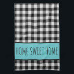 Personalized Farmhouse Black Buffalo Plaid Kitchen Towel<br><div class="desc">Personalized Farmhouse Black Buffalo Plaid kitchen towel
With a touch of teal,  
Change the wording to your choice, </div>