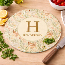 Personalized Farmhouse Monogram Glass Board
