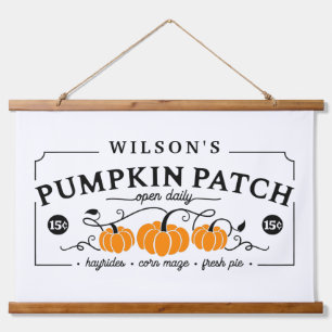 Personalized Farmhouse Pumpkin Patch Hanging Tapestry