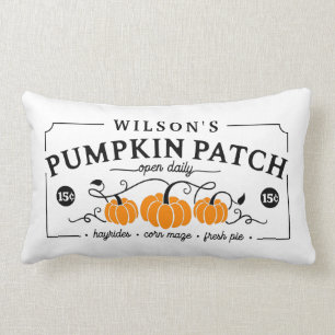 Personalized Farmhouse Pumpkin Patch Lumbar Pillow
