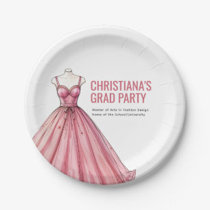 Personalized Fashion Designer Stylist Graduate Paper Plate